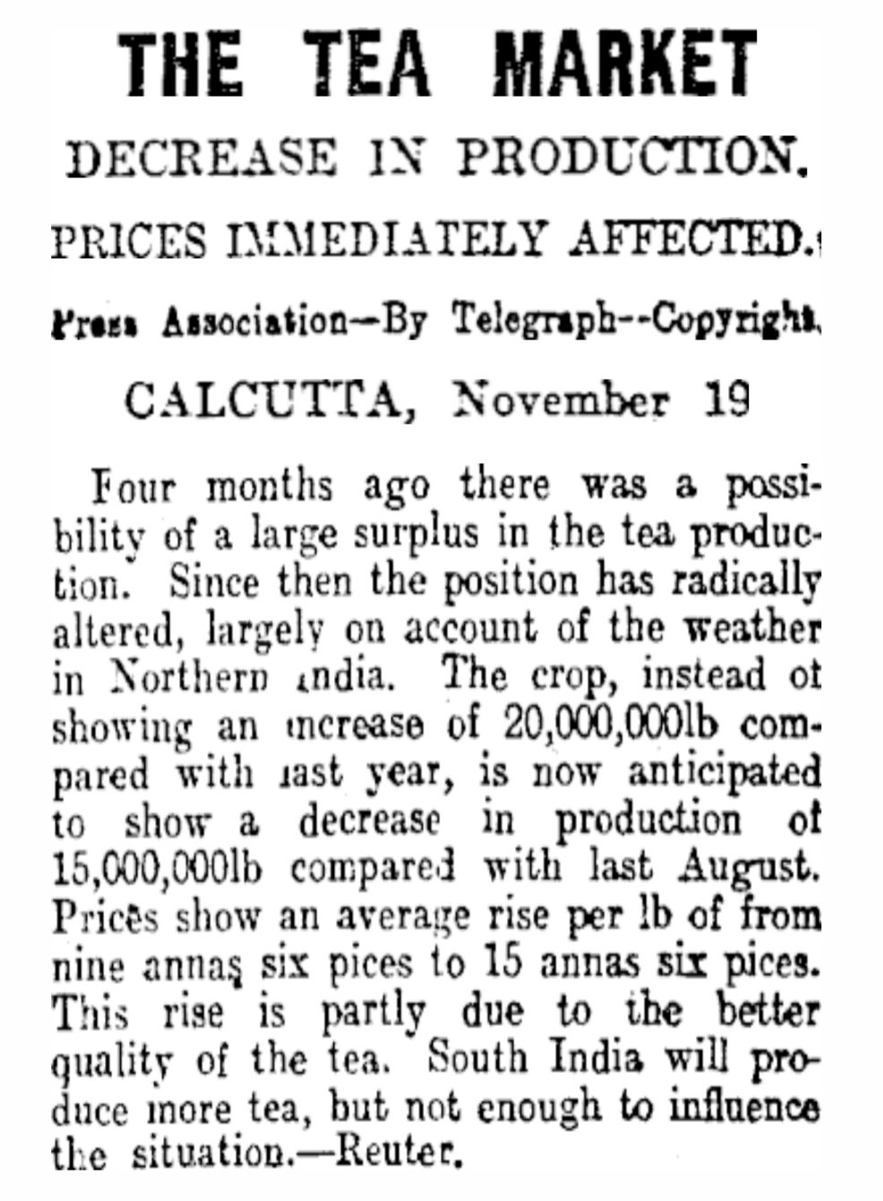 מחירי התה יתייקרו ב-6 אנות!